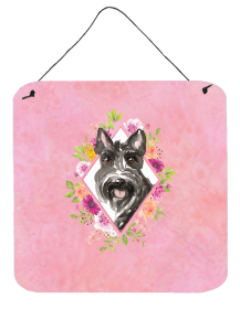 Scottish Terrier Flowers Design Wall or Door Hanging Prints
