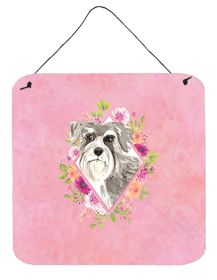 Schnauzer #1 Flowers Design Wall or Door Hanging Prints
