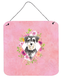 Schnauzer #2 Flowers Design Wall or Door Hanging Prints
