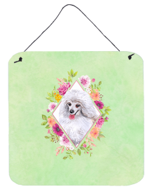 Poodle - Mini - Flowers Design Wall or Door Hanging Prints