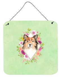 Sheltie Flowers Design Wall or Door Hanging Prints