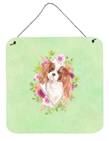 Cavalier King Charles Spaniel 2 Flowers Design Wall or Door Hanging Prints