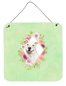 Pit Bull 1 Flowers Design Wall or Door Hanging Prints