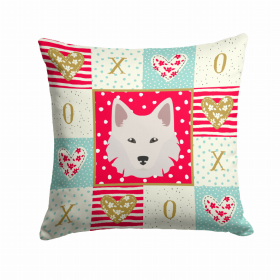 Danish Spitz Art Love Design Fabric Decorative Pillow