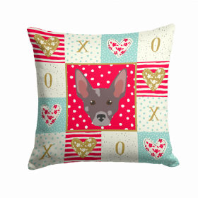Peruvian Hairless Dog Art Love Design Fabric Decorative Pillow