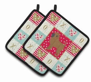 Affenpinscher #1 Art Love Pair of Potholders