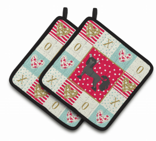 Chinese Crested #1 Art Love Pair of Potholders