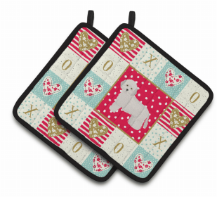 Poodle - Cyprus - Art Love Pair of Potholders