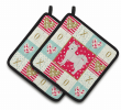 Danish Spitz Art Love Pair of Potholders