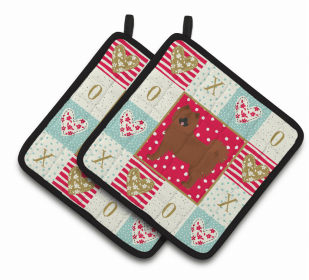 Eurasier Art Love Pair of Potholders