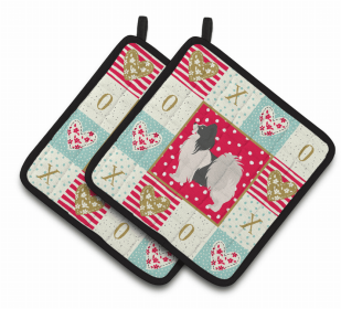 Papillon #2 Art Love Pair of Potholders