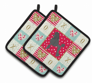 Poodle - Standard - Art Love Pair of Potholders