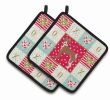 Rat Terrier Art Love Pair of Potholders