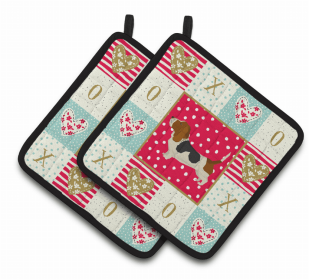 Basset Hound - Series 2 Art Love Pair of Potholders