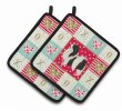 Japanese Chin - Series 2 Art Love Pair of Potholders