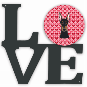Doberman XOXO Hearts Metal Wall Artwork LOVE