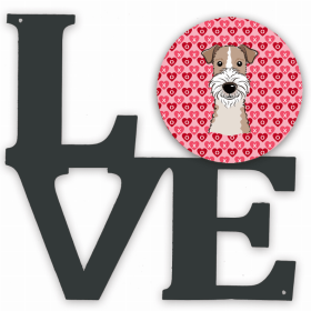 Wire Fox Terrier XOXO Hearts Metal Wall Artwork LOVE