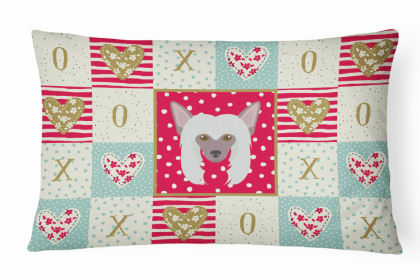 Chinese Crested Art Love Decorative Pillow