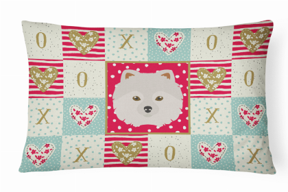 Japanese Spitz Art Love Decorative Pillow