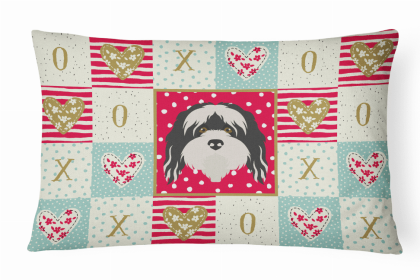 Tibetan Terrier Art Love Decorative Pillow