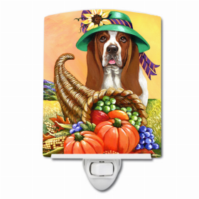 Basset Hound Autumn Ceramic Nightlight