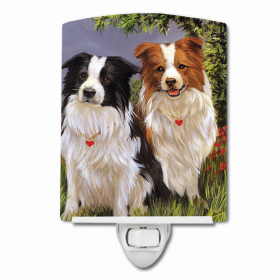 Border Collie Patrol Ceramic Nightlight
