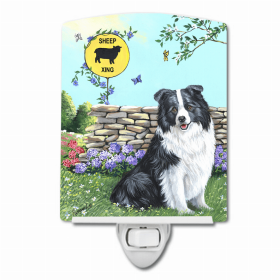 Border Collie Crossing Ceramic Nightlight