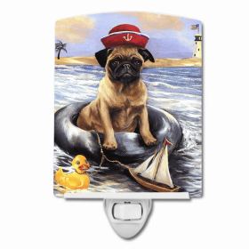 Pug Ahoy Sailor Ceramic Nightlight