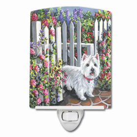 West Highland White Terrier/Westie at the Gate Ceramic Nightlight