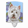 West Highland White Terrier/Westie "Hydrangea" Ceramic Nightlight