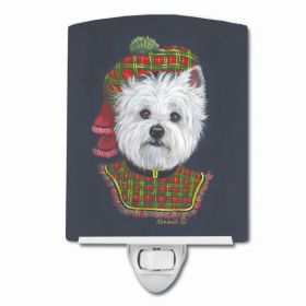 Westie Lad Plaid Ceramic Nightlight