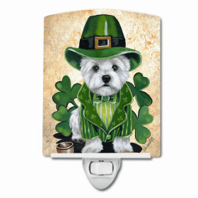 West Highland White Terrier/Westie St Patrick's Day Leprechaun Ceramic Nightlight