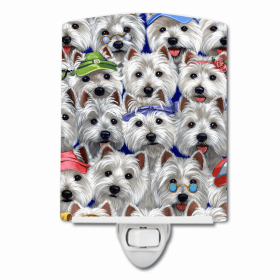 Westie Many Faces Ceramic Nightlight