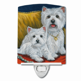 Westie Mom and Pup Ceramic Nightlight
