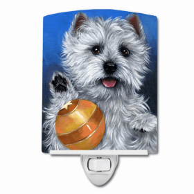 Westie Play Ball Ceramic Nightlight