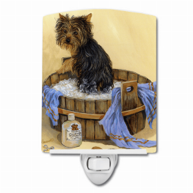 Yorkshire Terrier/Yorkie Bath Time Ceramic Nightlight