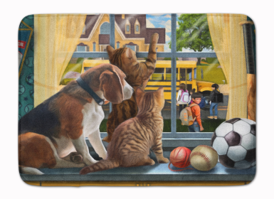 Beagles, Cats Back to School Bathroom/Kitchen Mat