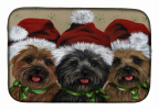 Cairn Terrier Christmas Ceaser and Co Art Dish Drying Mat