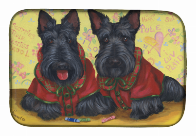 Scottish Terrier/Scotties Rule Art Dish Drying Mat