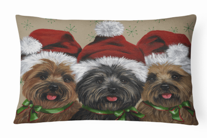 Cairn Terrier Christmas Ceaser and Co Portrait/Landscape Decorative Pillow