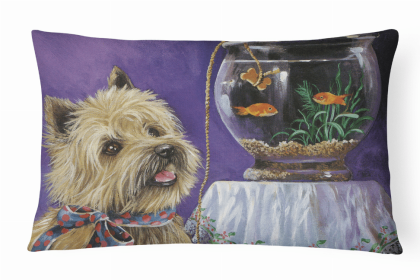 Cairn Terrier Gone Fishing Portrait/Landscape Decorative Pillow