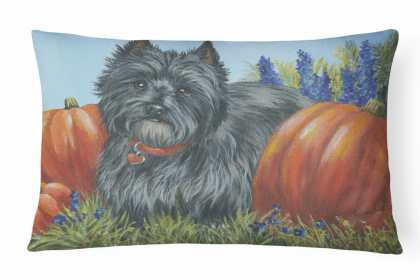 Cairn Terrier Mom's Pumpkins Portrait/Landscape Decorative Pillow