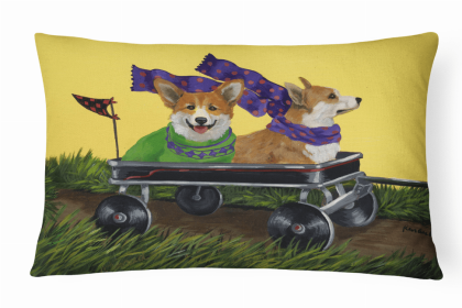 Corgi Express Portrait/Landscape Decorative Pillow
