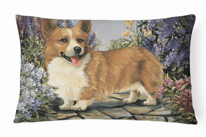 Corgi Garden Georgi Portrait/Landscape Decorative Pillow