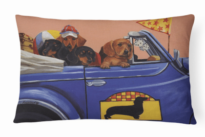 Dachshund Dachsmobile Portrait/Landscape Decorative Pillow