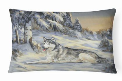 Siberian Husky Winterscape Portrait/Landscape Decorative Pillow