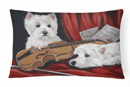 West Highland White Terrier Fiddlers Portrait/Landscape Decorative Pillow