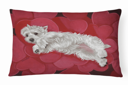 West Highland White Terrier Queen of Hearts Portrait/Landscape Decorative Pillow