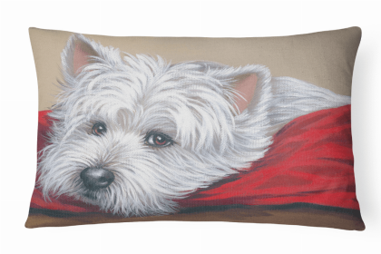 West Highland White Terrier Red Pillow Portrait/Landscape Decorative Pillow