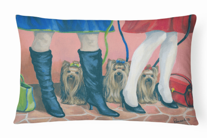 Yorkie on the Go Portrait/Landscape Decorative Pillow
